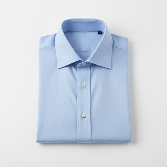 Sky-blue shirt in fine twill